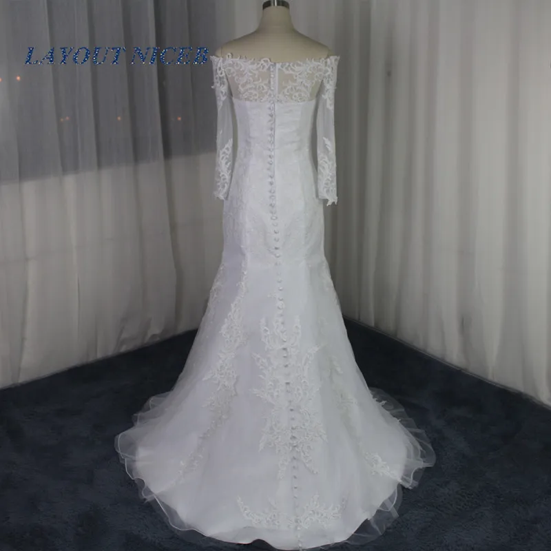 Новое свадебное платье со съемным шлейфом Vestidos De Noiva с открытыми плечами и длинными рукавами 2019 свадебное платье для невесты Robe De mariée suknie