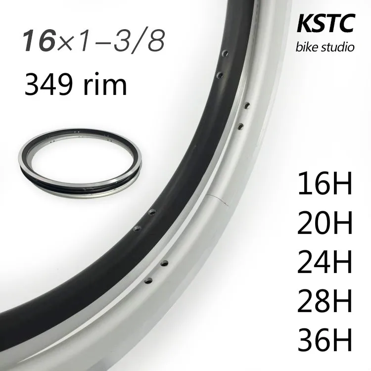 

349 bike rim double layer rims 161-3/8 aluminum alloy bicycle rim 16/20/24/28/36 hole 16 inch cyling rim