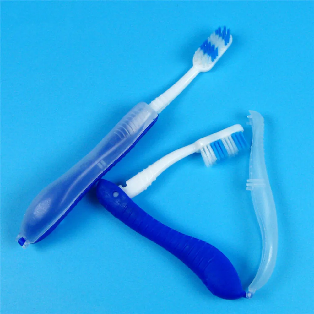 

Hygiene Oral Portable Disposable Foldable Travel Camping Toothbrush Hiking Deeply Blue random 70
