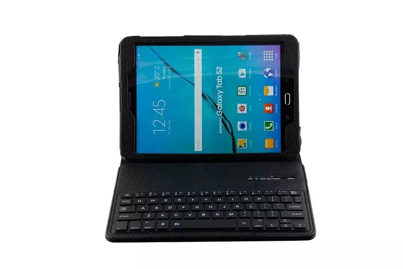 Роскошные съемной ABS Bluetooth клавиатура для Samsung Galaxy Tab S2 9.7 ''T810 t815 кожаный портфель ультра тонкий корпус подставка крышка