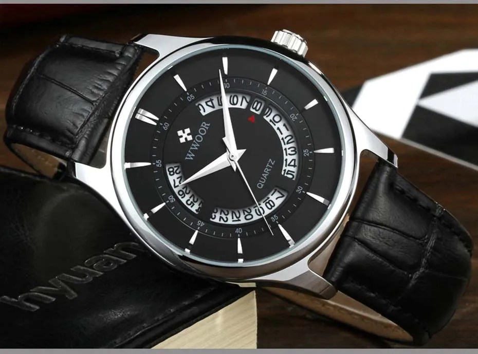 New Quartz Mens Watches Top Brand Luxury Complete Calendar Men's Wrist Watch Genuine Leather Strap Men Wristwatches  2019 (5)
