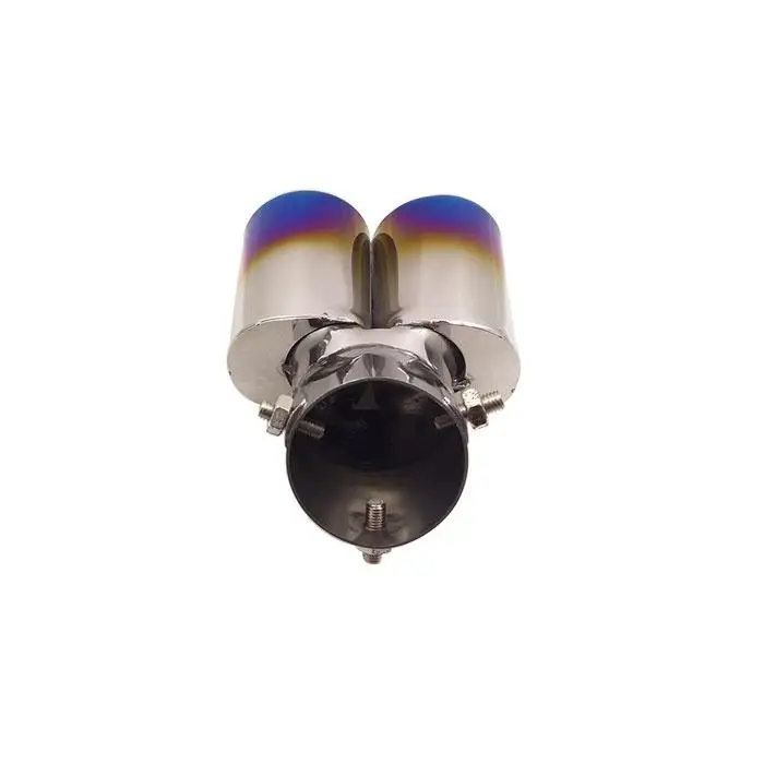

Car Vhielce Twins Curved Exhaust Tail Tip Pipe Muffler Silencer Universal