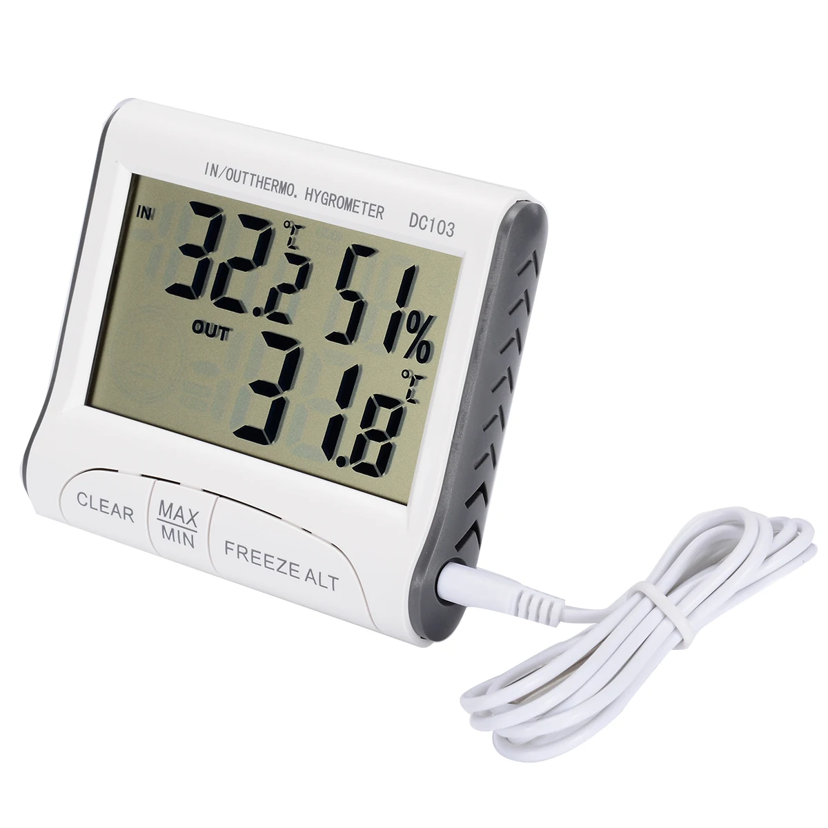 1pc LCD Digital Wireless Indoor Outdoor Thermometer Hygrometer Gauge Thermometer Humidity Meter