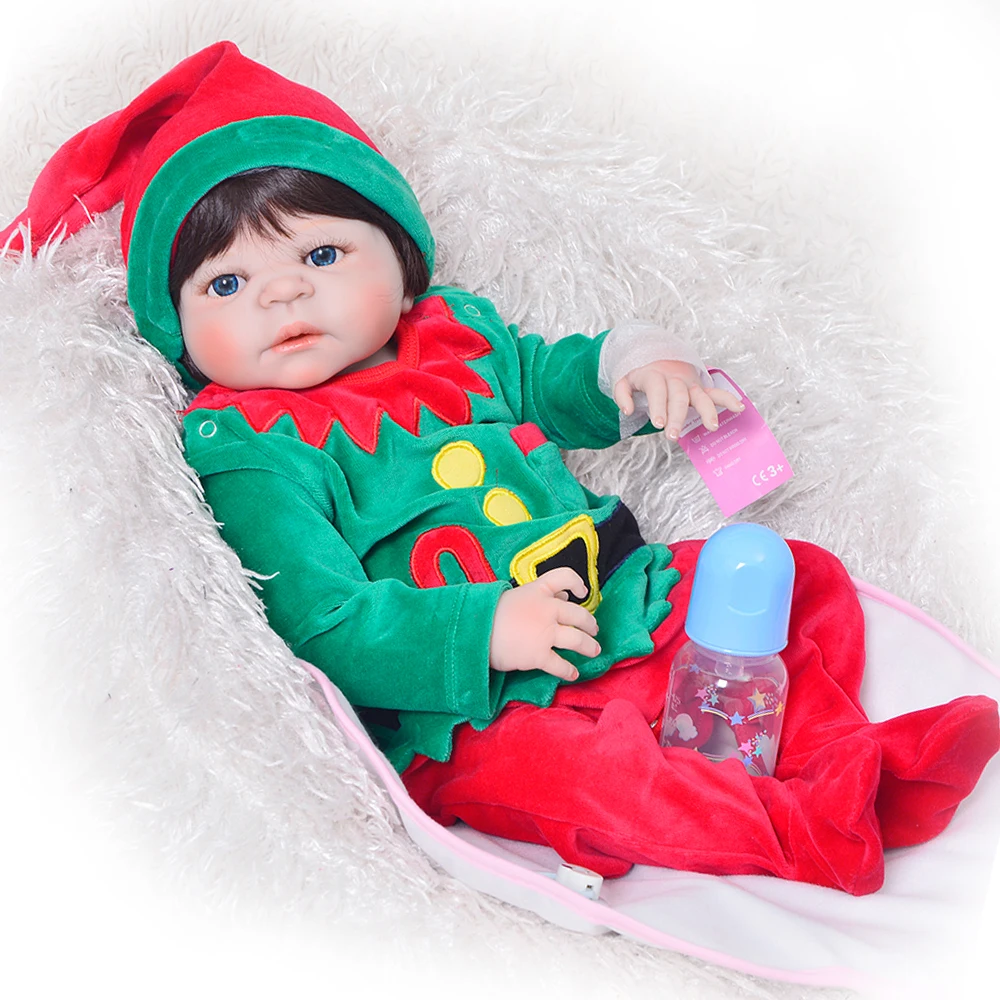 

2019 New 57 cm Reborn Baby Dolls Toy Cosplay Christmas Tree Safe Babes Full Vinyl Body Doll Reborn Bonecas For Kids Xmas Gifts