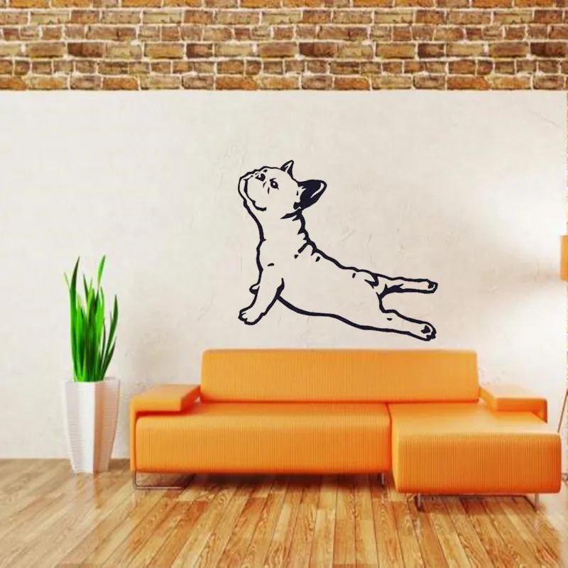 

Free Shipping - French Bulldog Dog Wall Decals Vinyl Sticker - Bulldog Stretch Wallpaper Wall Art - Animals Home Decor Design