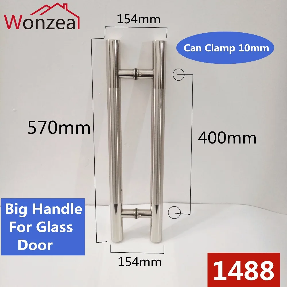 Wonzeal диаметр 37 мм длина 570 мм может зажимать 10 мм нержавеющая сталь стеклянная дверная ручка Н Форма Ванная комната душ/деревянная дверная ручка#1488