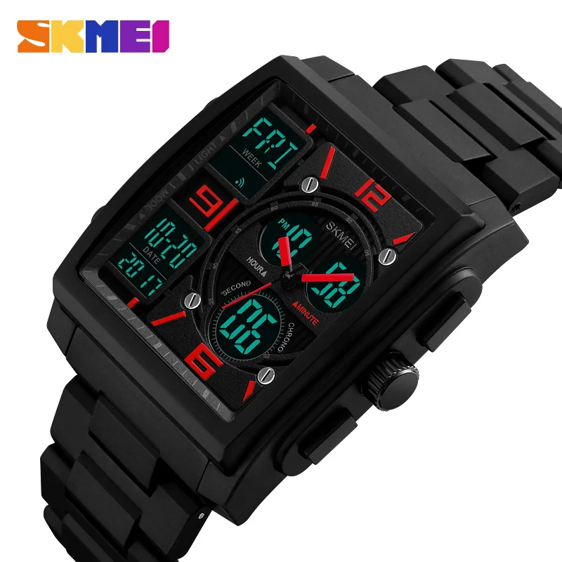 SKMEI Военные Спортивные часы для мужчин лучший бренд класса люкс водонепроницаемые электронные цифровые наручные часы для мужчин мужские часы Relogio Masculino - Цвет: red