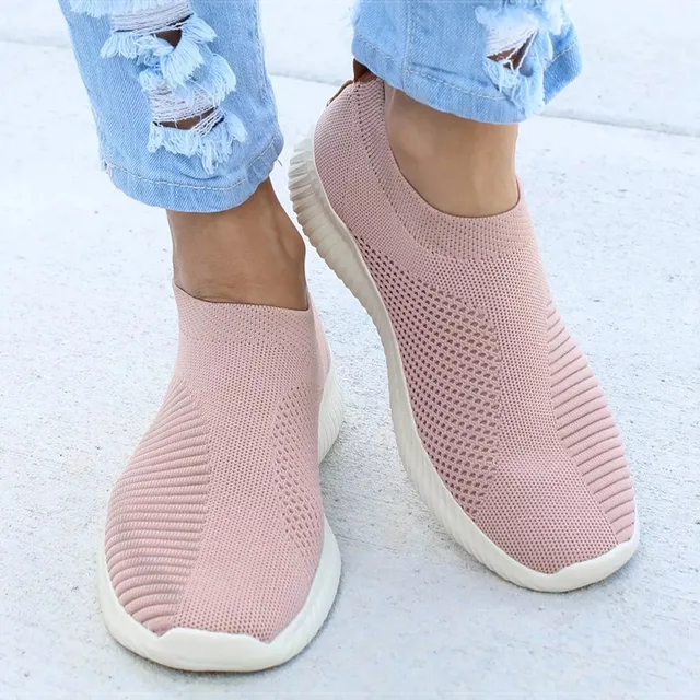 Women Flat Slip on White Shoes Woman Lightweight White Sneakers Summer Autumn Casual 4