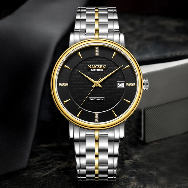 

Watch Japan Miyota 9015 Automatic Mechanical Men Watches Luxury Waterproof Clock Male Fashion Business Steel Mens Wrist Watch