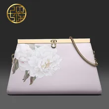 Pmsix 2016 summer fashion printed leather shoulder evening bag chain Envelope Clutch casual female P220035