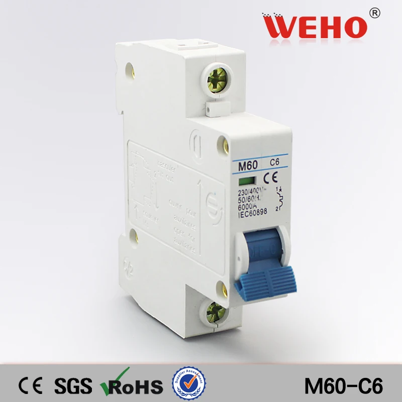 

M60-C6 Overload Protection C45N M60-C6 6Amp 1P Circuit Breaker MCB