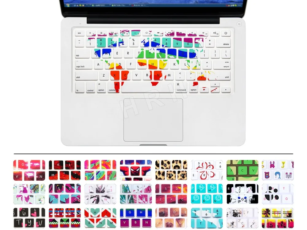 Для Apple Mac Macbook Pro 13 15 17 Air 13 retina 13 US макет Силиконовый Цветок Наклейка Радуга Клавиатура крышка клавиатуры протектор кожи