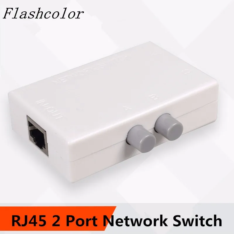 

Flashcolor Mini 2 Port RJ45 RJ-45 Network Switch Ethernet Network Box Switcher Dual 2 Way Port Manual Sharing Switch Adapter