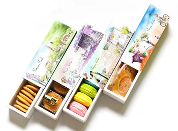 

20.8*5.6*5.4cm macaron box Bakery Box for Biscuits Cookie mooncake biscuit Packaging paper boxes 50piece\lot.