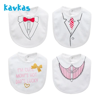 

Kavkas Baby Saliva Towel 100% Cotton Bibs Waterproof Feeding Smock 0-12 Month Infants Body Food Towel 2pcs one set