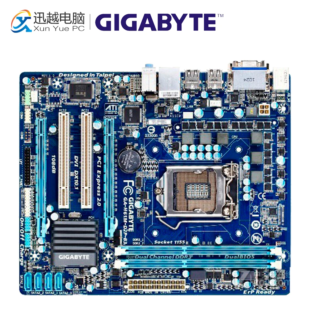 

Gigabyte GA-H61M-D2P-B3 Desktop Motherboard H61M-D2P-B3 H61 LGA 1155 i3 i5 i7 DDR3 16G Micro-ATX