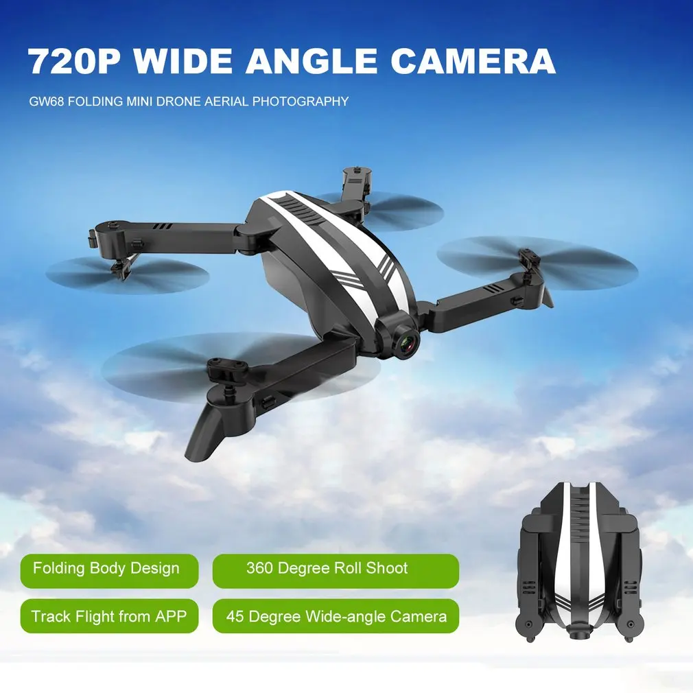 

Global Drone GW68 RC Drone Folding Mini Drone Altitude Hold Aerial Photography Wide Angle 720P Camera Mini RC Drones