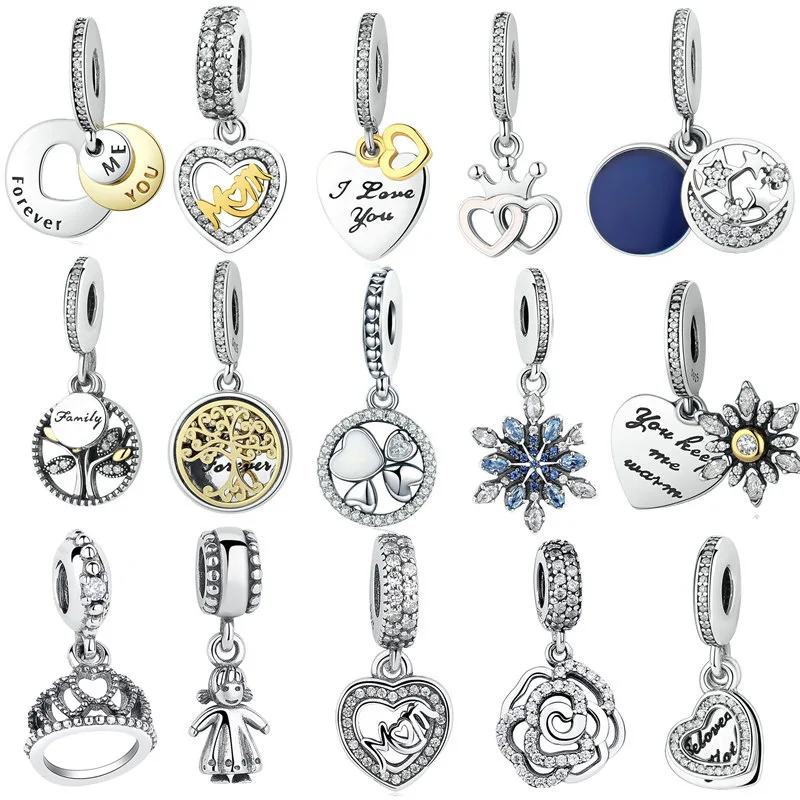 

INBEAUT New Fashion 925 Sterling Silver Necklace Pendant for Women Wedding Clear CZ Flowers Cute Girl Charm fit Pandora Bracelet