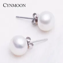 2017 Classic Freshwater Stud Pearl Earrings White Pink Purple Black Natural Pearl Jewelry Wedding Gift Earrings