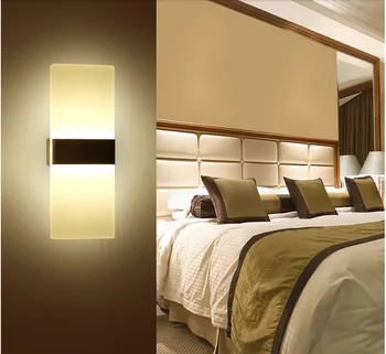 

Modern Simple Led Mounted Wall Lamps Acrylic Bedroom Rectangular Oval Living Sitting Room Foyer Study LED Wall Light Home Decor