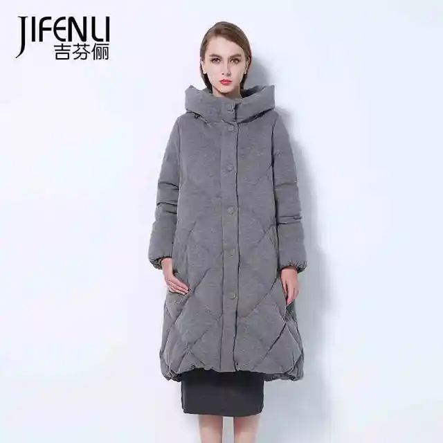 Cheap 2015 New Hot Winter Thicken Warm Woman Down jacket Coat Parkas Outerwear Hooded Loose Straight Luxury High-end Long Plus Size XL