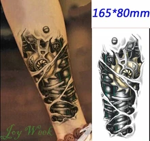 Waterproof Temporary Tattoo Sticker on body 165*80mm 3D robot arm tattoo Water Transfer Fake Tattoo Flash tattoo for men