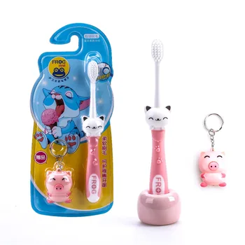 

Super delicate wool children 5 ~ 8 years old little toothbrush brush a head to caress gums cute cartoon handle Color random