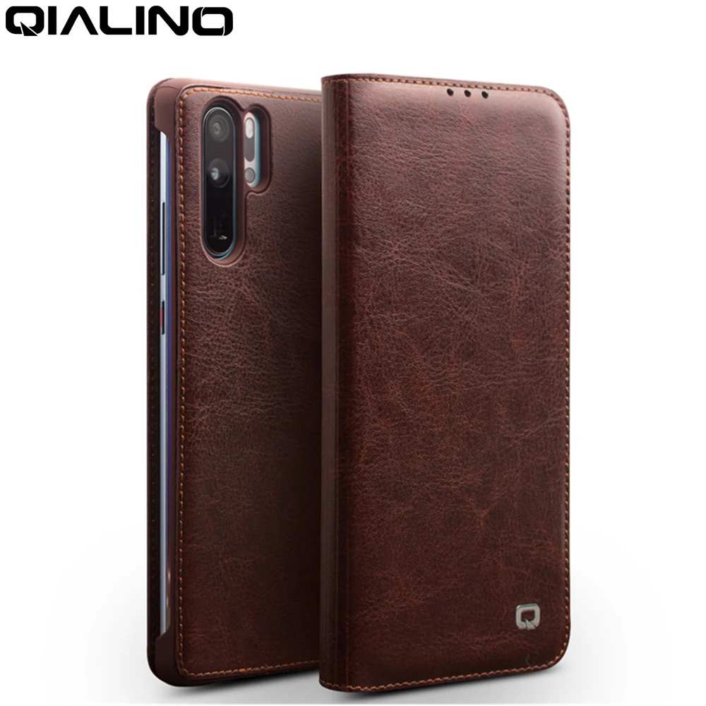 QIALINO Genuine Leather Ultra Slim Phone Cover for Huawei P30 Pro 6.47 inch Luxury Handmade Flip Case for Huawei P30 6.1 inch QIALINO Genuine Leather Ultra Slim Phone Cover for Huawei P30 Pro 6.47 inch Luxury Handmade Flip Case for Huawei P30 6.1 inch