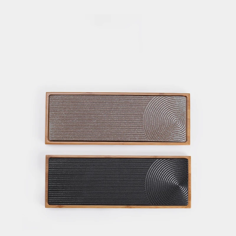 

TANGPIN natural bamboo and ceramic tea trays tea table tea platters kung fu tea accessories