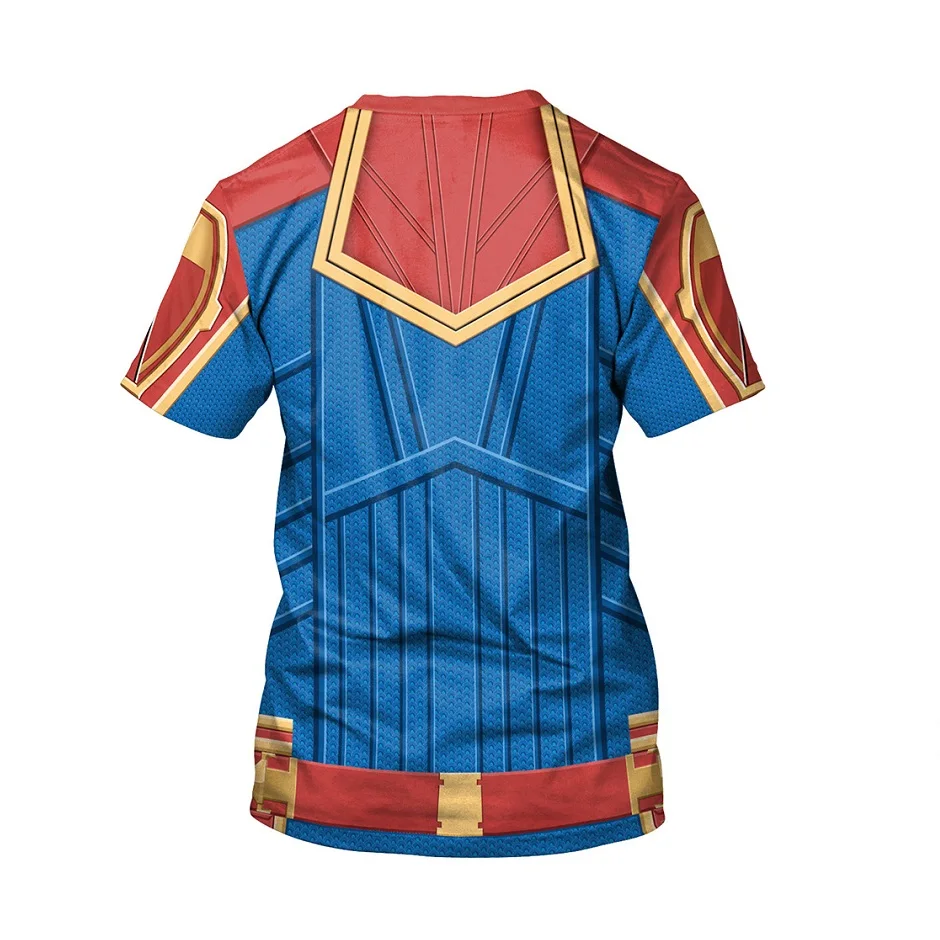 Avengers Endgame 4 Carver Danvers cosplay surprise captain Polyester fiber Short sleeve t-shirt Movie anime Costume