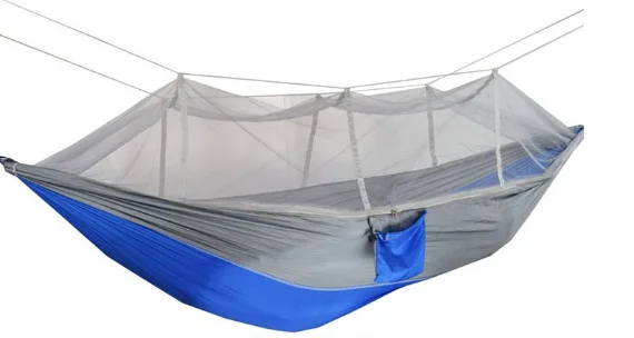 Парашют для игр на свежем воздухе ткань расширение внутреннего общежития Двойные Качели многоцветный шелк спиннинг гамак с москитной сеткой - Цвет: Шоколад