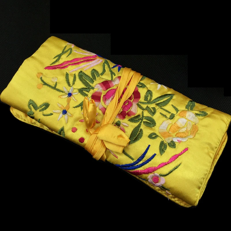 Multifunctional Jewelry Display Organizer Ring Roll Bag Personalized Brocade Jewelry Pouch Chinese 27*20CM Jewelry Packaging