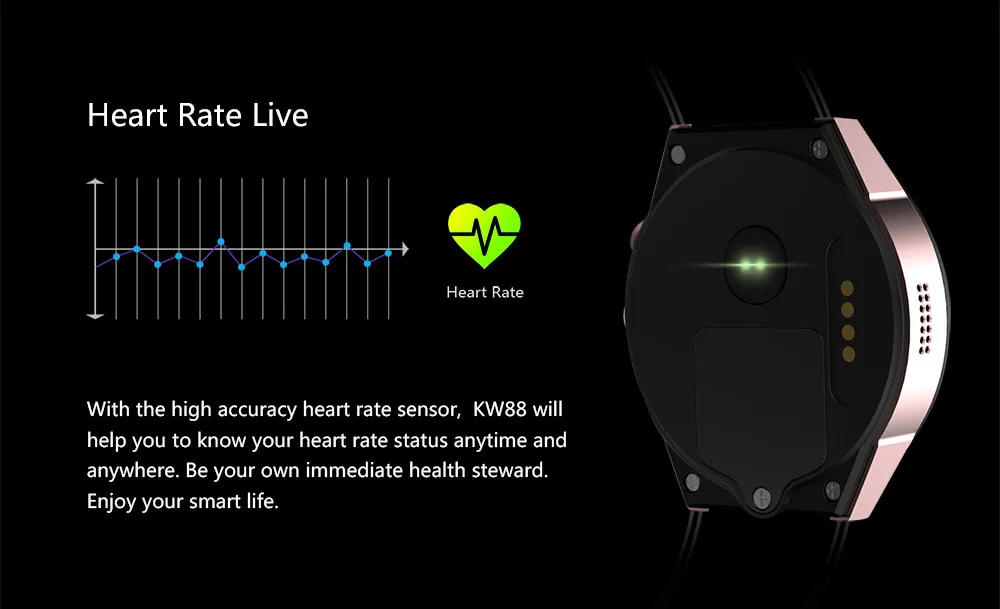Kaimorui Смарт-часы KW88 сердечного ритма шагомер Поддержка sim-карты gps WI-FI Smart Band + M2 смарт-браслет Android и IOS Телефон