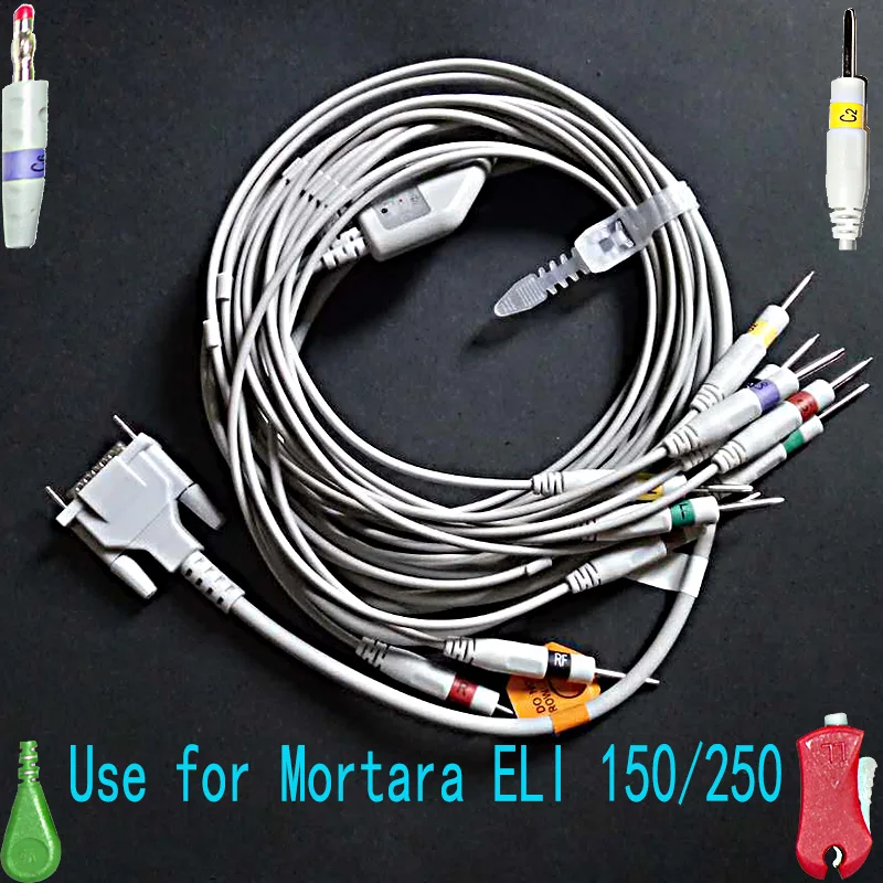Совместим с 15 контактным монитором мортары EKG 10 контактный свинцовый кабель ELI