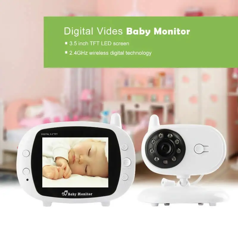 (1 PCS)3.5 Wireless Baby Monitor WiFi 2.4GHz With Two Way Intercome 8IR LED 3 Lullabies Baby Camera Security Surveillance