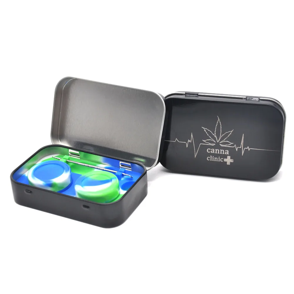 1set 4 in 1 Silicone Dab Container Non stick Bho Wax Containers for