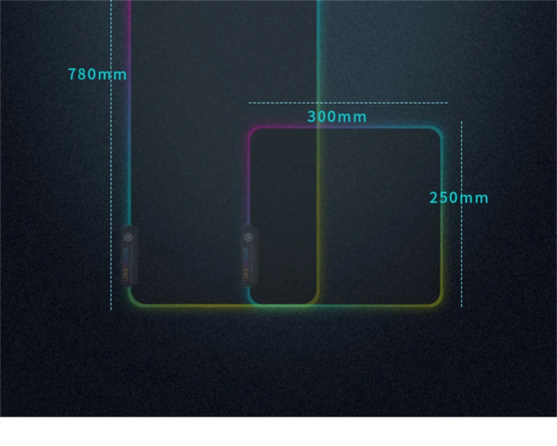 Hongsund супер-большой светильник-излучающий коврик для клавиатуры с боковой блокировкой игровой коврик для мыши утолщенный семицветный светодиодный светильник s