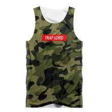 Модные забавная жилетка армейский зеленый камуфляж печати мужская майка 3d рубашка без рукавов бодибилдинг майка фитнес Tanktop