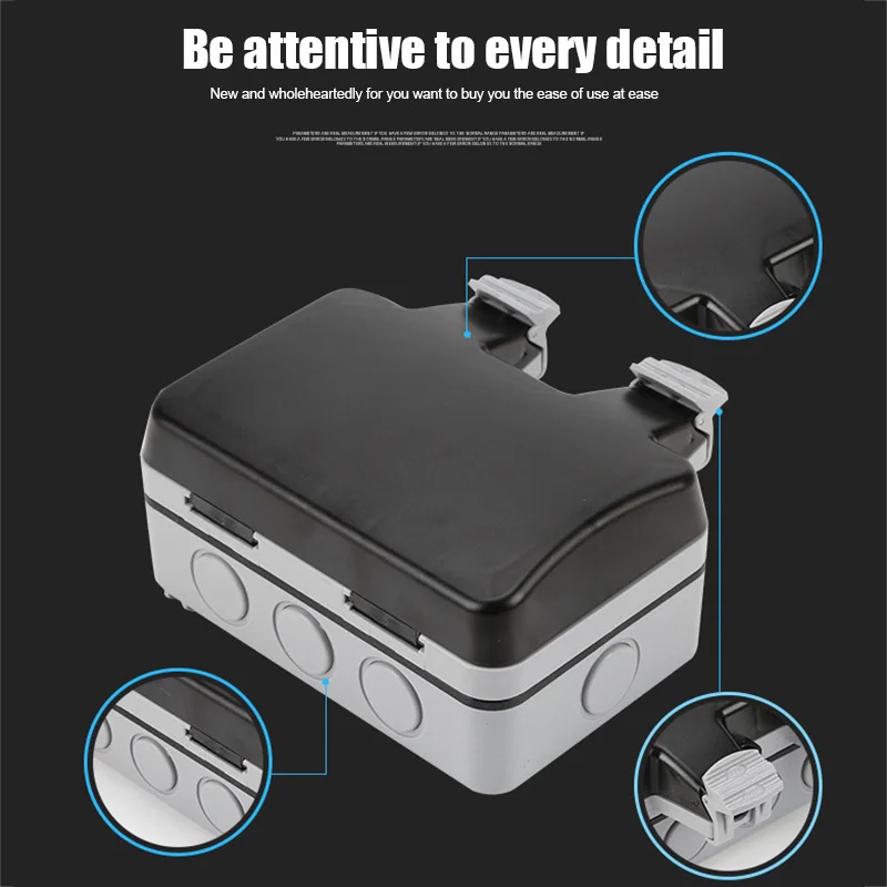 

Wall Switch Socket Case Waterproof IP66 Anti-dust Durable Easy Installation QP2