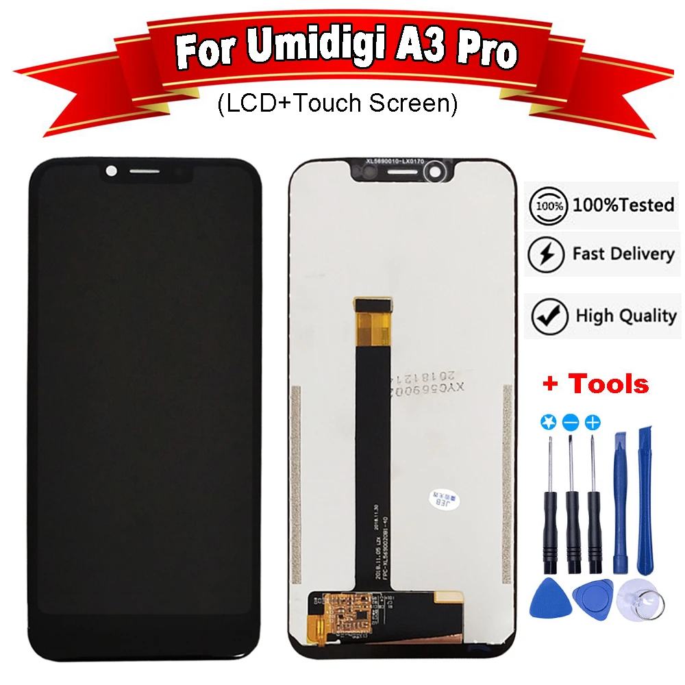 5,7 дюймов для UMI Umidigi A3 Pro ЖК-дисплей+ сенсорный экран протестированный экран дигитайзер сборка Замена для Umi A3 Pro+ Бесплатные инструменты