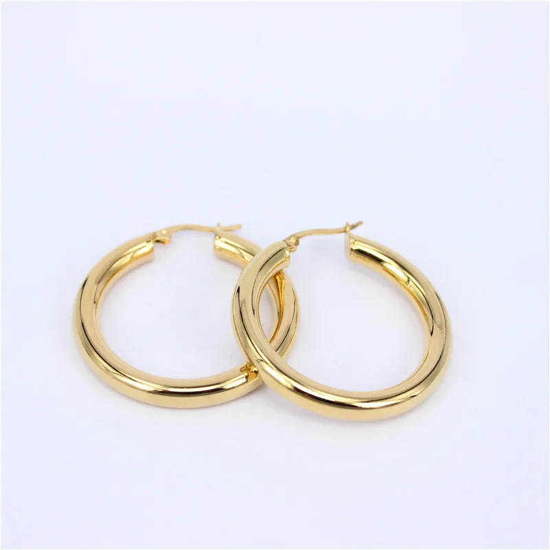 

Looker Gold Color Circle Creole Earrings Stainless Steel Big Round Wives Hoop Earrings Big Gifts for Women Female
