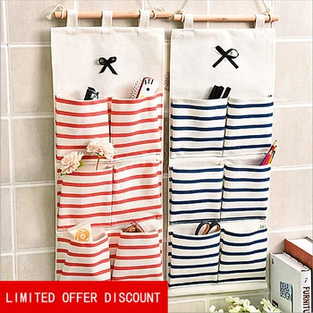 

Cotton and Linen Large Simple Door Organizer Storage Bag Home Kitchen Wall Multifunctional Hanging Bag TAOSCIL