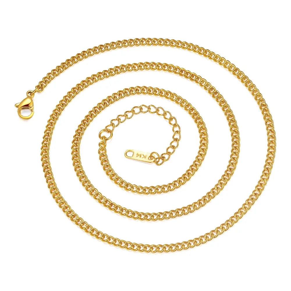 

Vintage Fashion Chain Necklace 24 inch For Men Women Long Necklace 3MM Wide Titanium Steel Link Chain Men Necklaces Gifts