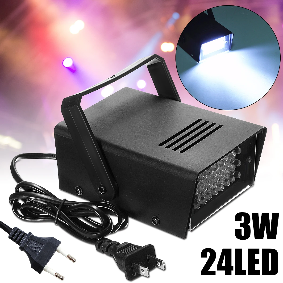 

3W Disco Light 24 LED Mini DJ Stage Effect Light Christmas Party Lighting RGBW Color 220V Laser Projector Christmas Decoration