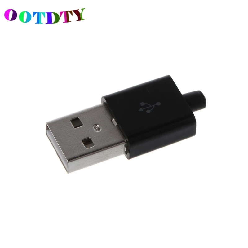 OOTDTY 10 шт. DIY USB 2 0 Тип A штекер 4P адаптер разъем с пластиковой оболочкой