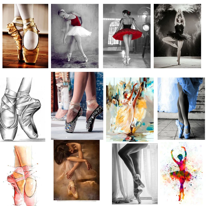 

100% DIY 5D Diamond Mosaic Ballet Shoes Diamond Painting Cross Stitch Kits Diamond Embroidery New Year Rhinestone Christmas Gift