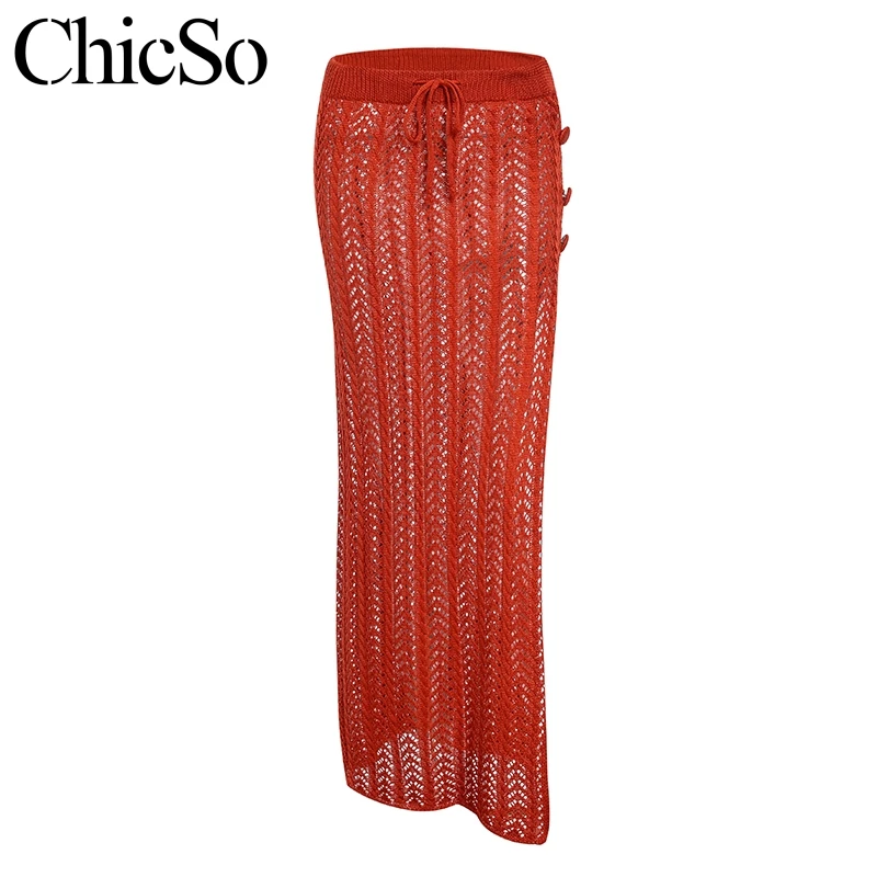 MissyChilli белая длинная трикотажная юбка с высокой талией женская красная открытая Осенняя юбка элегантные сексуальные вечерние Облегающие юбки макси с разрезом