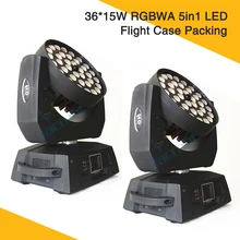 2 шт./лот) Flycase Led усиление прожекторов размытого света перемещение головы Сенсорный экран 36*18 w RGBWY+ UV 6in1 светодиодные диско-фонари
