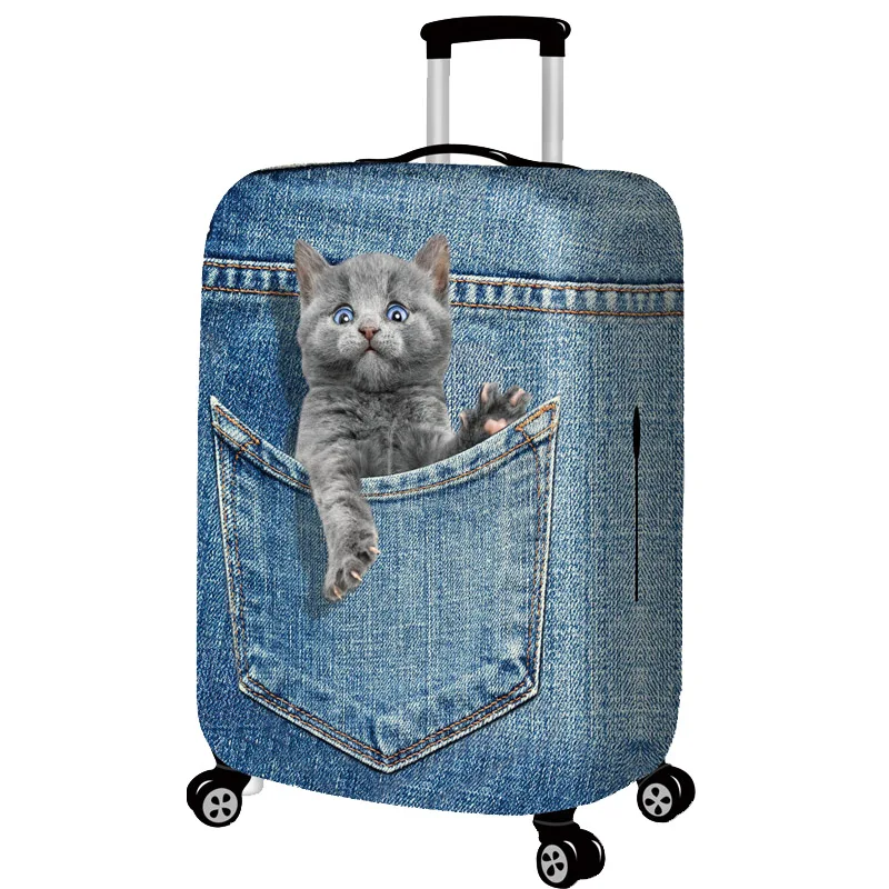 Cat Printed Luggage Cover For Pet Lovers Travel Accessories