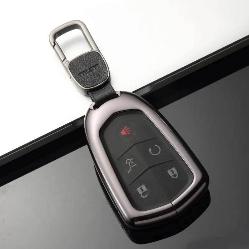01 Автомобиль Алюминий сплав Auto Key держатель оболочки удаленный ключевой чехол для Cadillac ATS-L CT6 CTS XTS XT5 SRX Escalade - Название цвета: 01
